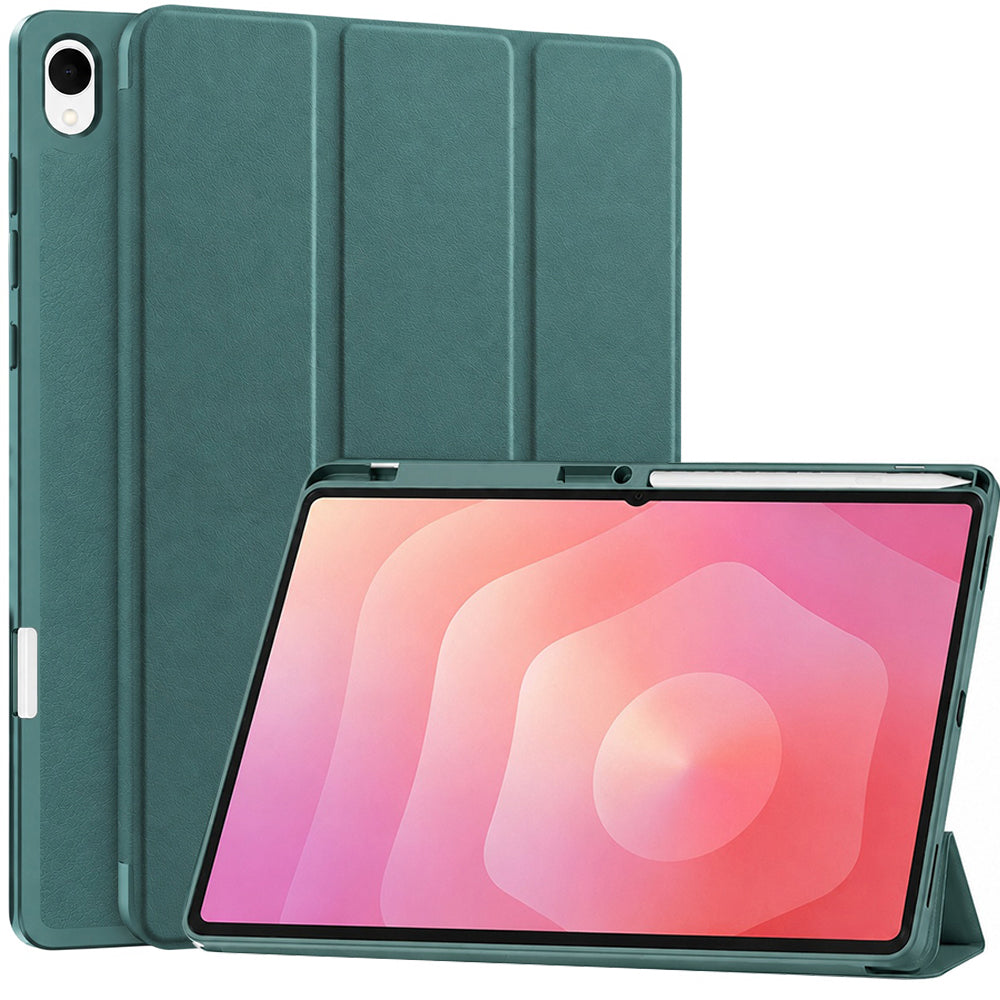 Deksel for Samsung Galaxy Tab S12 Plus, Techsuit, Flex Trifold, Grønn