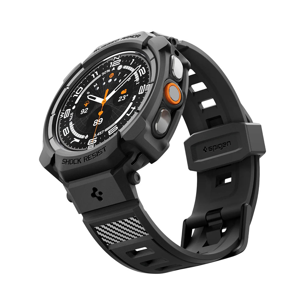 Deksel for Samsung Galaxy Watch Ultra2, Spigen, Rugged Armor Pro, Matt svart ACS11612