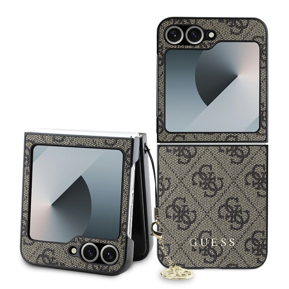 Deksel for Samsung Galaxy Z Flip7 FE F761 / Z Flip6 F741, Guess, 4G Charm, Brun