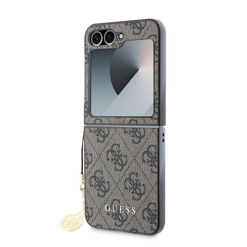 Deksel for Samsung Galaxy Z Flip7 FE F761 / Z Flip6 F741, Guess, 4G Charm, Brun