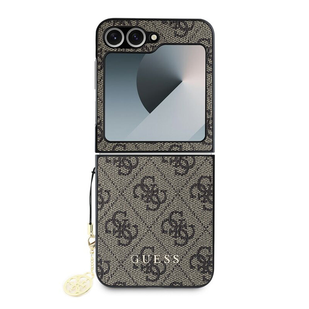 Deksel for Samsung Galaxy Z Flip7 FE F761 / Z Flip6 F741, Guess, 4G Charm, Brun