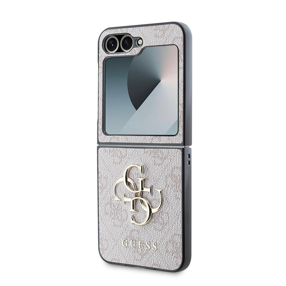 Deksel for Samsung Galaxy Z Flip7 FE F761 / Z Flip6 F741, Guess, 4G Metal Logo, Brun