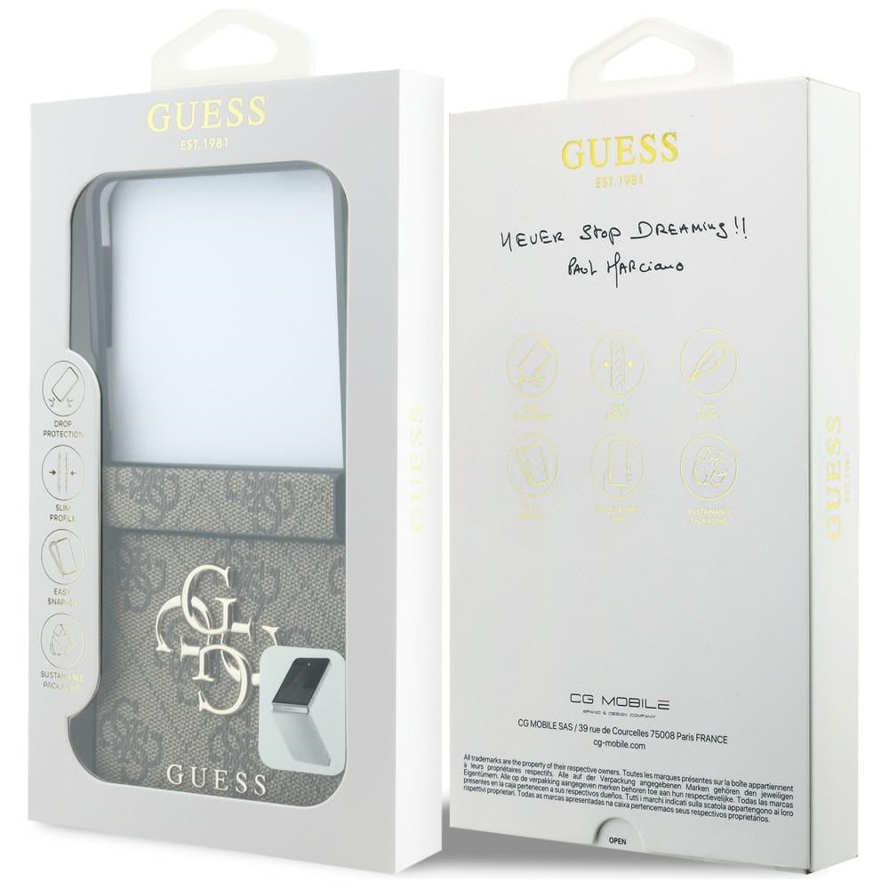 Deksel til Samsung Galaxy Z Flip8 F776, Guess, 4G Big Logo, Brun