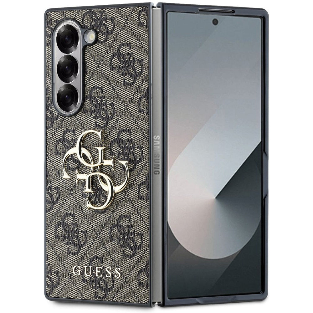 Deksel for Samsung Galaxy Z Fold6 F956, Guess, 4G Metal Logo, Brun