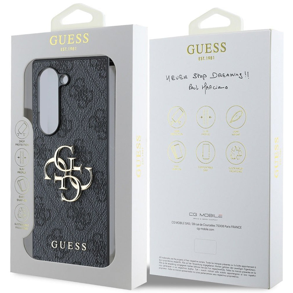 Deksel for Samsung Galaxy Z Fold6 F956, Guess, 4G Metal Logo, Svart