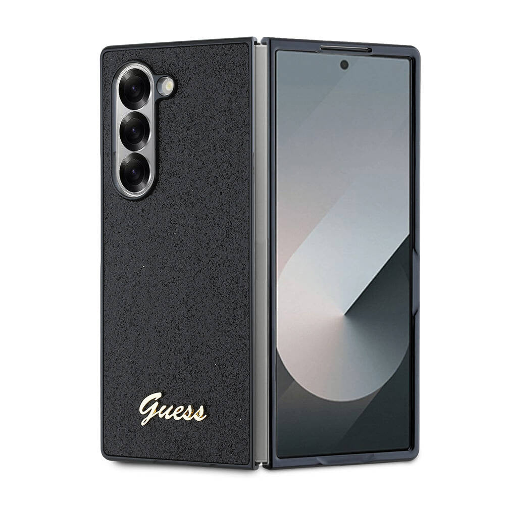 Deksel for Samsung Galaxy Z Fold6 F956, Guess, Glitter Script, Svart