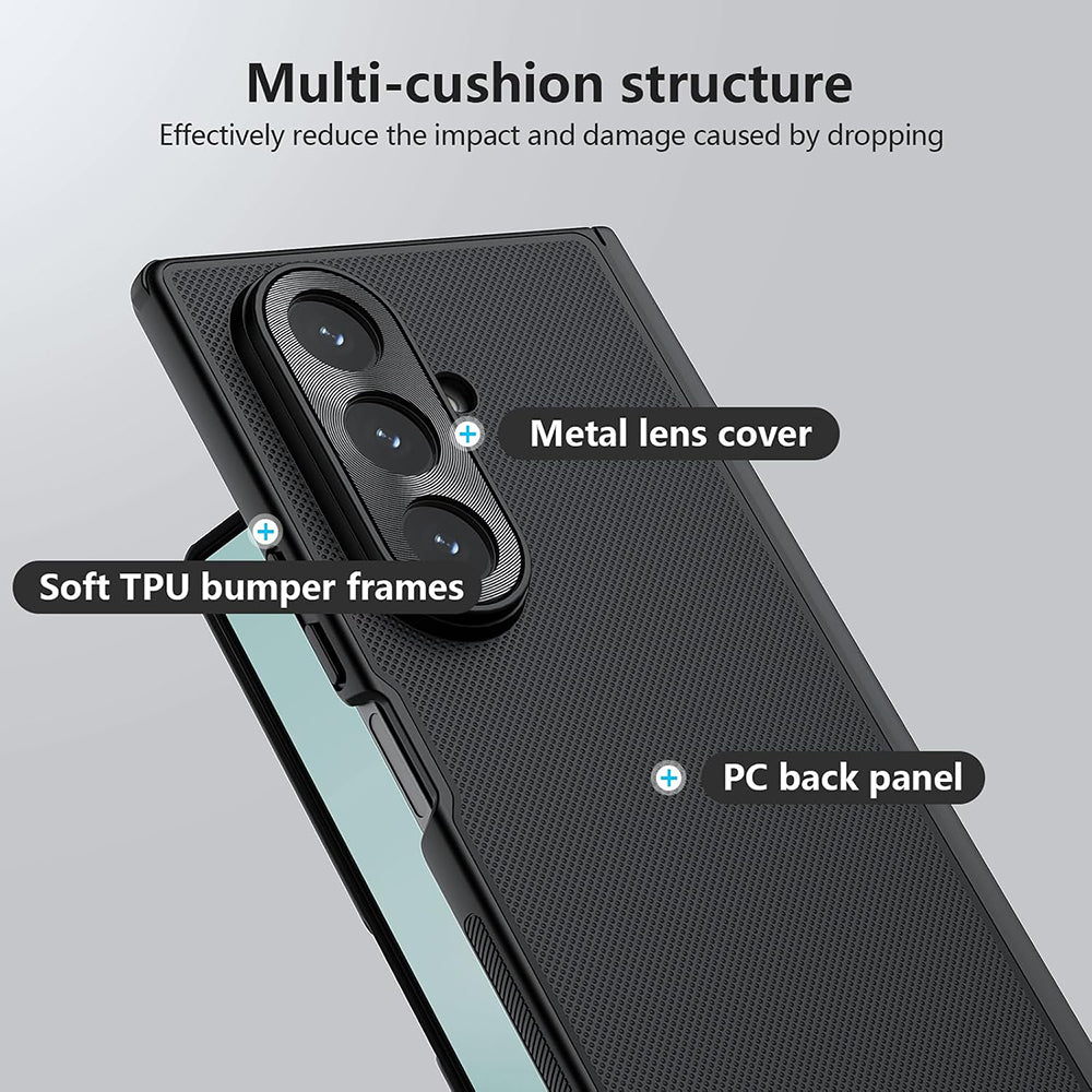 Deksel til Samsung Galaxy Z Fold7 F966, Nillkin, Super Frosted Shield, Svart