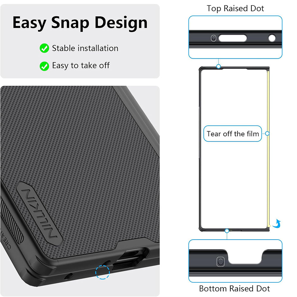 Deksel til Samsung Galaxy Z Fold7 F966, Nillkin, Super Frosted Shield, Svart