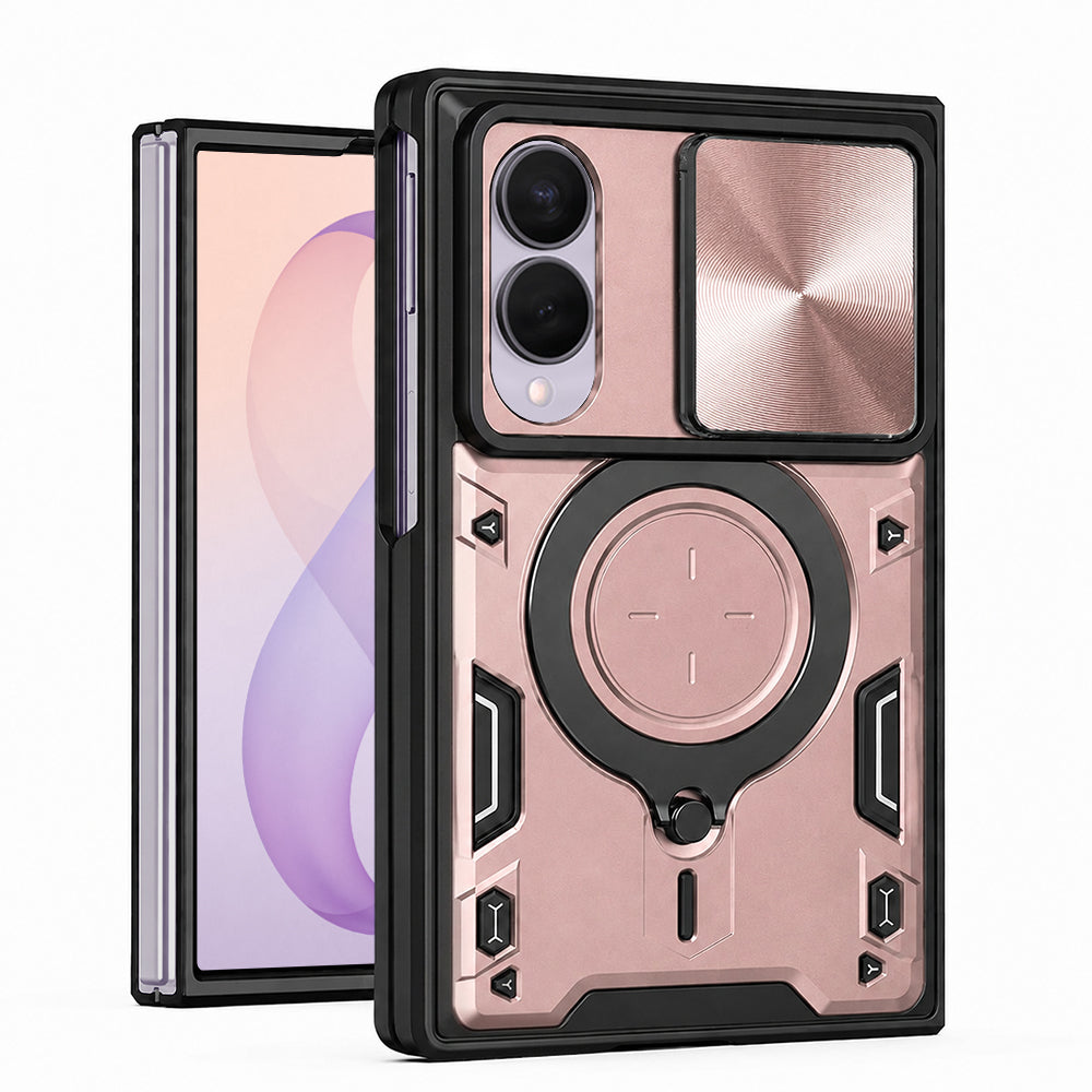 Deksel til Samsung Galaxy Z Fold8 F971, Techsuit, CamGuard Pro, Rosa Gull