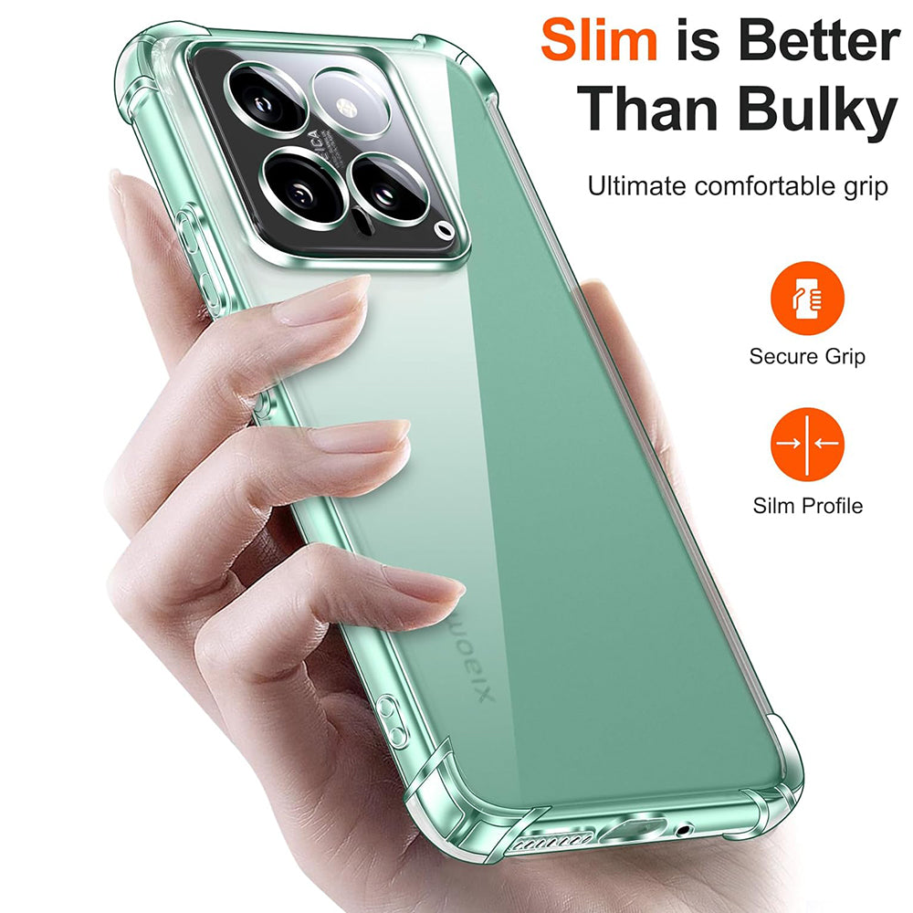 Deksel for Xiaomi 14 Pro, Techsuit, Shockproof Clear, Gjennomsiktig