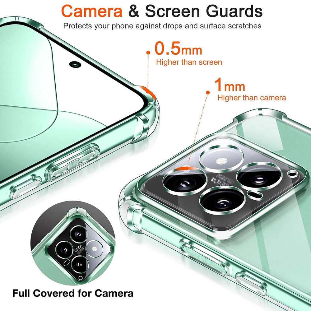 Deksel for Xiaomi 14 Pro, Techsuit, Shockproof Clear, Gjennomsiktig