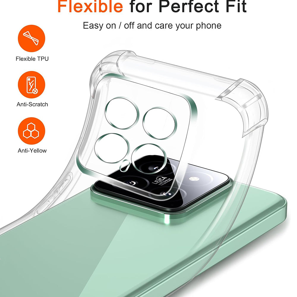 Deksel for Xiaomi 14 Pro, Techsuit, Shockproof Clear, Gjennomsiktig