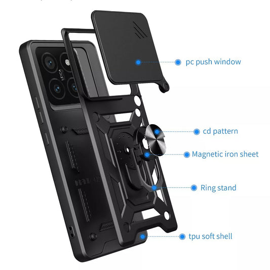 Deksel for Xiaomi 15 Pro, Techsuit, CamShield, Svart