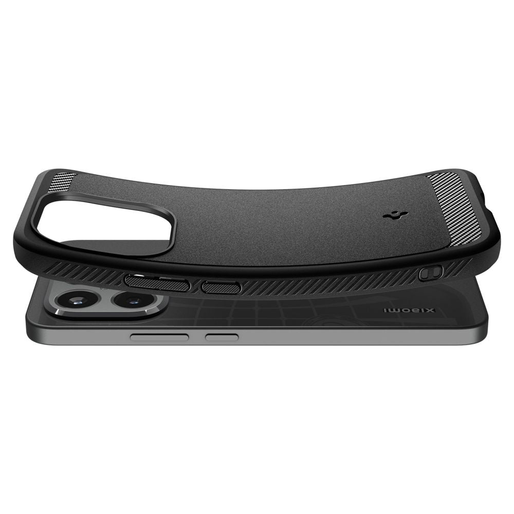 Deksel for Xiaomi 15T, Spigen, Rugged Armor, Matt Svart ACS10459