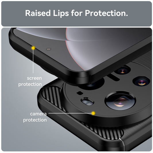 Deksel for Xiaomi 17 Ultra, Techsuit, Karbon, Svart