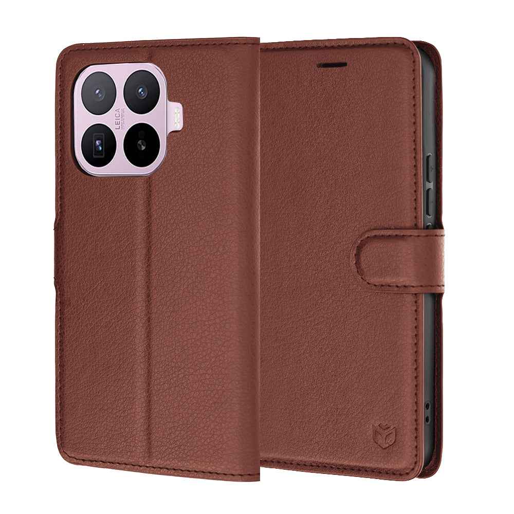 Deksel for Xiaomi 17T, Techsuit, Leather Folio, Brun