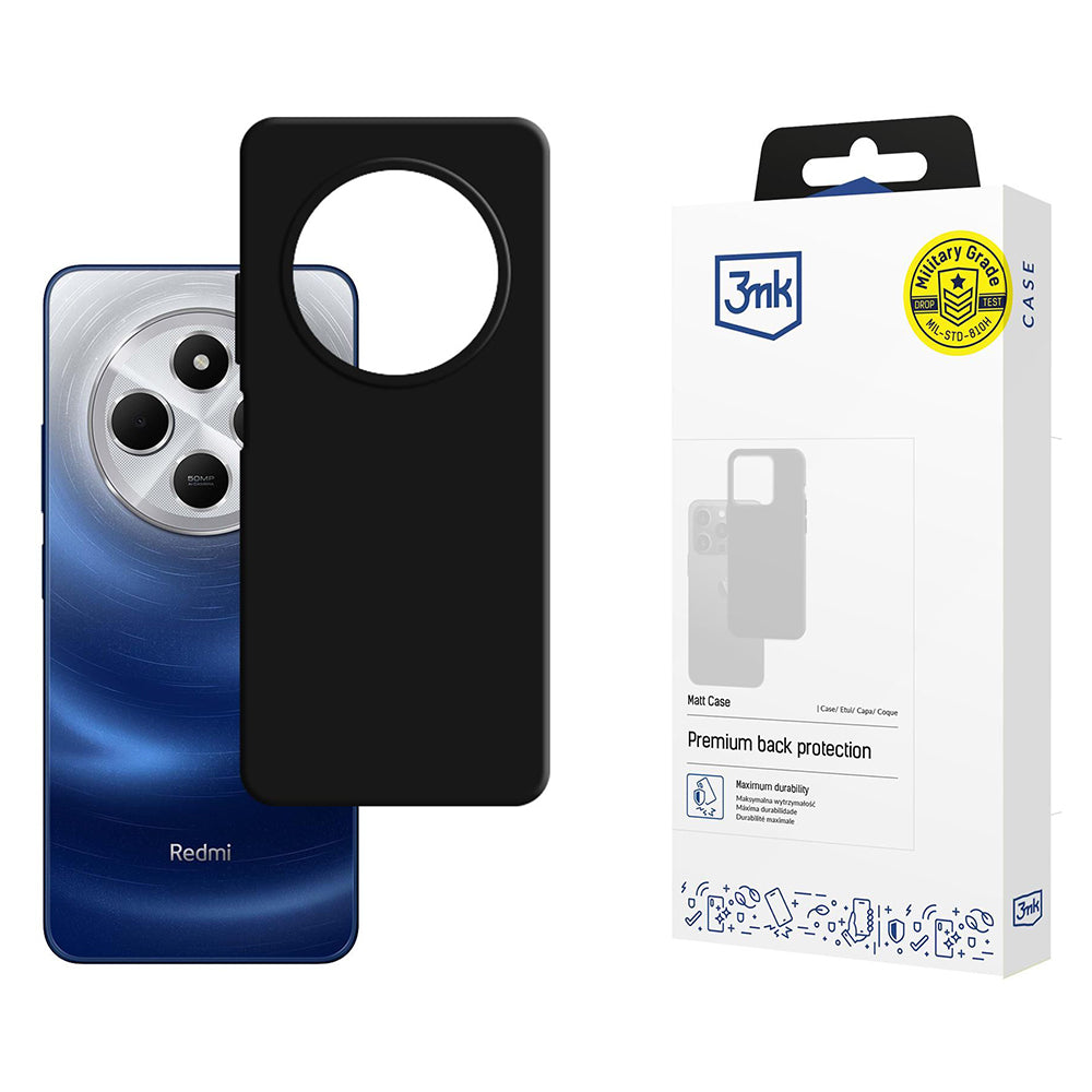 Deksel for Xiaomi Poco C75 / Redmi 14C, 3MK, Matt svart