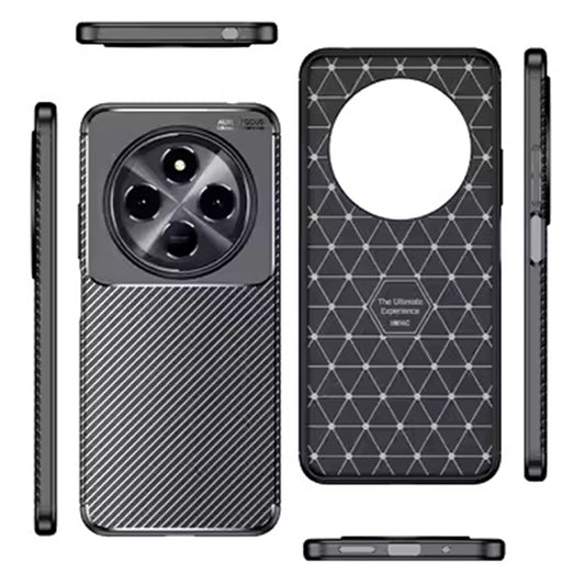 Deksel for Xiaomi Poco C75 / Redmi 14C, Techsuit, CarbonFiber, Svart