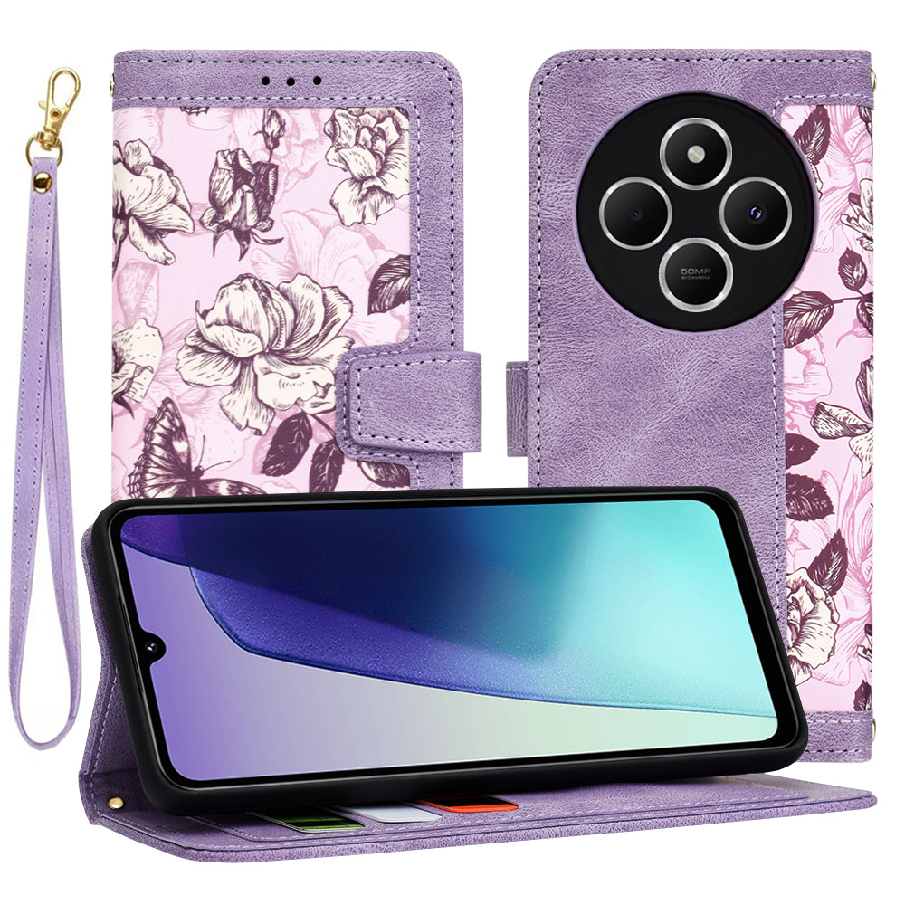 Deksel for Xiaomi Poco C75 / Redmi 14C, Techsuit, FlipCraft, Lilla