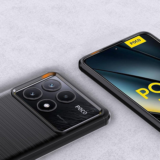 Deksel til Xiaomi Poco F6 Pro, Techsuit, Karbon, Blå
