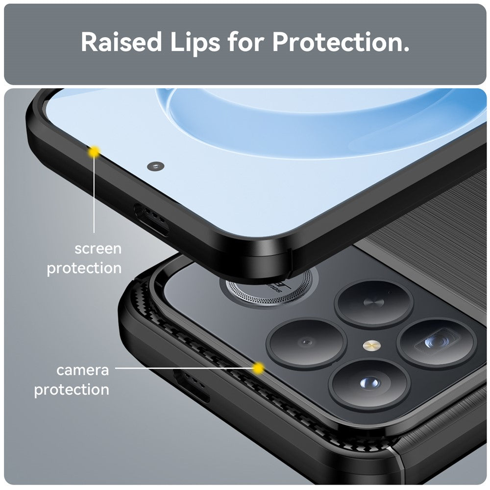 Deksel for Xiaomi Poco F8 Ultra, Techsuit, Karbon, Svart
