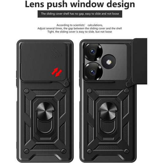 Deksel for Xiaomi Poco M6 4G / Redmi 13, Techsuit, CamShield, Svart