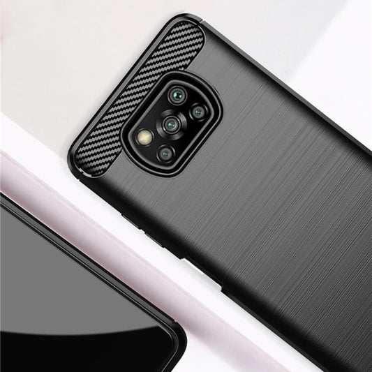 Deksel til Xiaomi Poco X3 Pro / X3 NFC / X3, Techsuit, Karbon, Svart