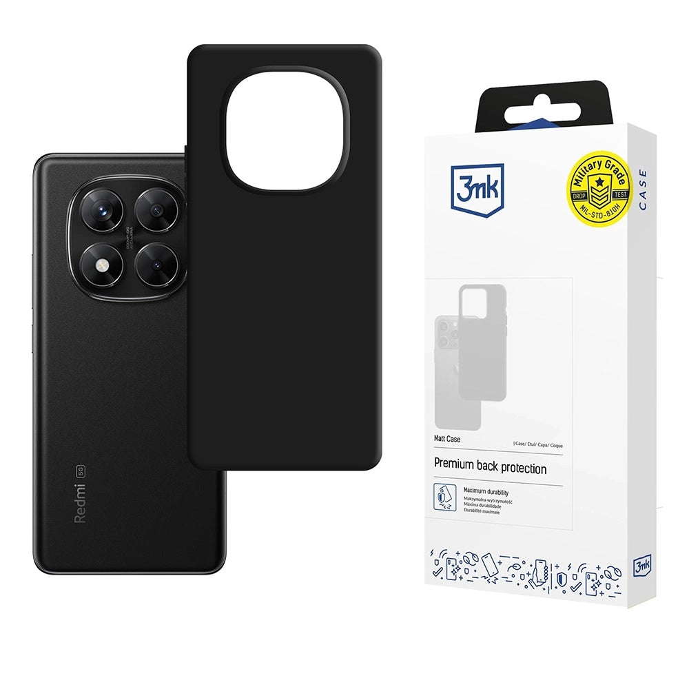 Deksel for Xiaomi Poco X7 / Redmi Note 14 Pro 5G, 3MK, Matt svart