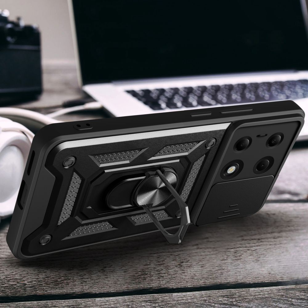 Etui til Xiaomi Redmi Note 13 Pro 4G / Poco M6 Pro, Tech-Protect, CamShield Pro, Svart