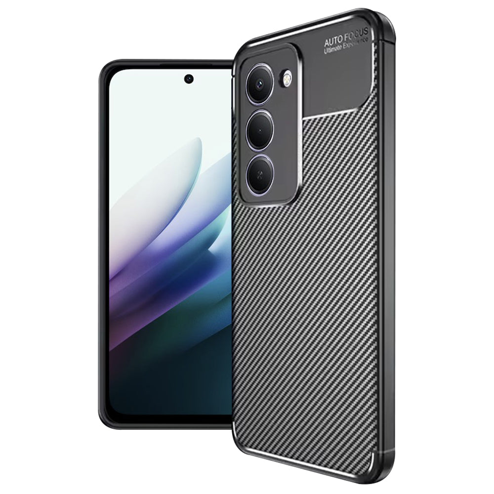 Deksel for Xiaomi Redmi 15 5G / 15 4G, Techsuit, CarbonFiber, Svart