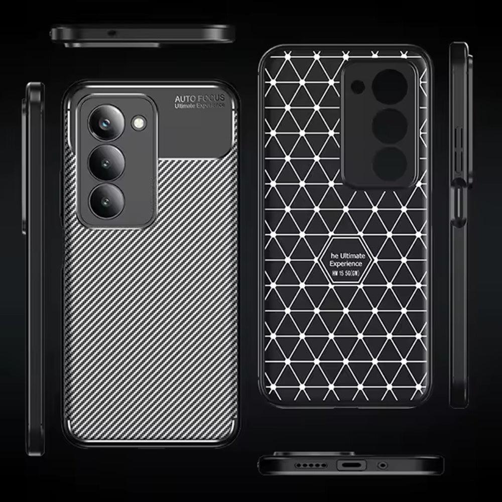 Deksel for Xiaomi Redmi 15 5G / 15 4G, Techsuit, CarbonFiber, Svart