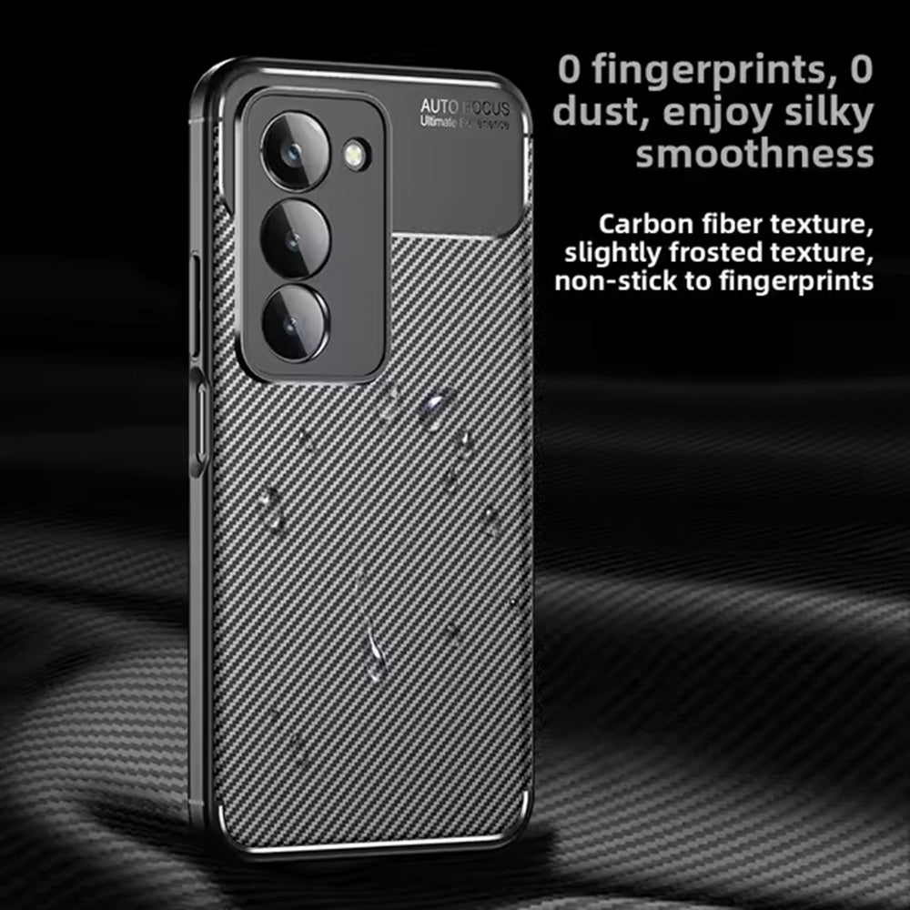 Deksel for Xiaomi Redmi 15 5G / 15 4G, Techsuit, CarbonFiber, Svart