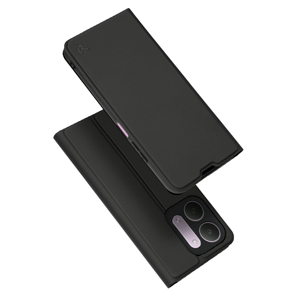 Deksel til Xiaomi Redmi 17C 5G, Techsuit, Magskin Book, Svart
