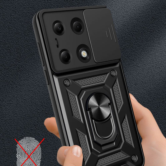 Deksel for Xiaomi Redmi Note 14S / Note 13 Pro 4G / Poco M6 Pro 4G, Techsuit, CamShield, Svart