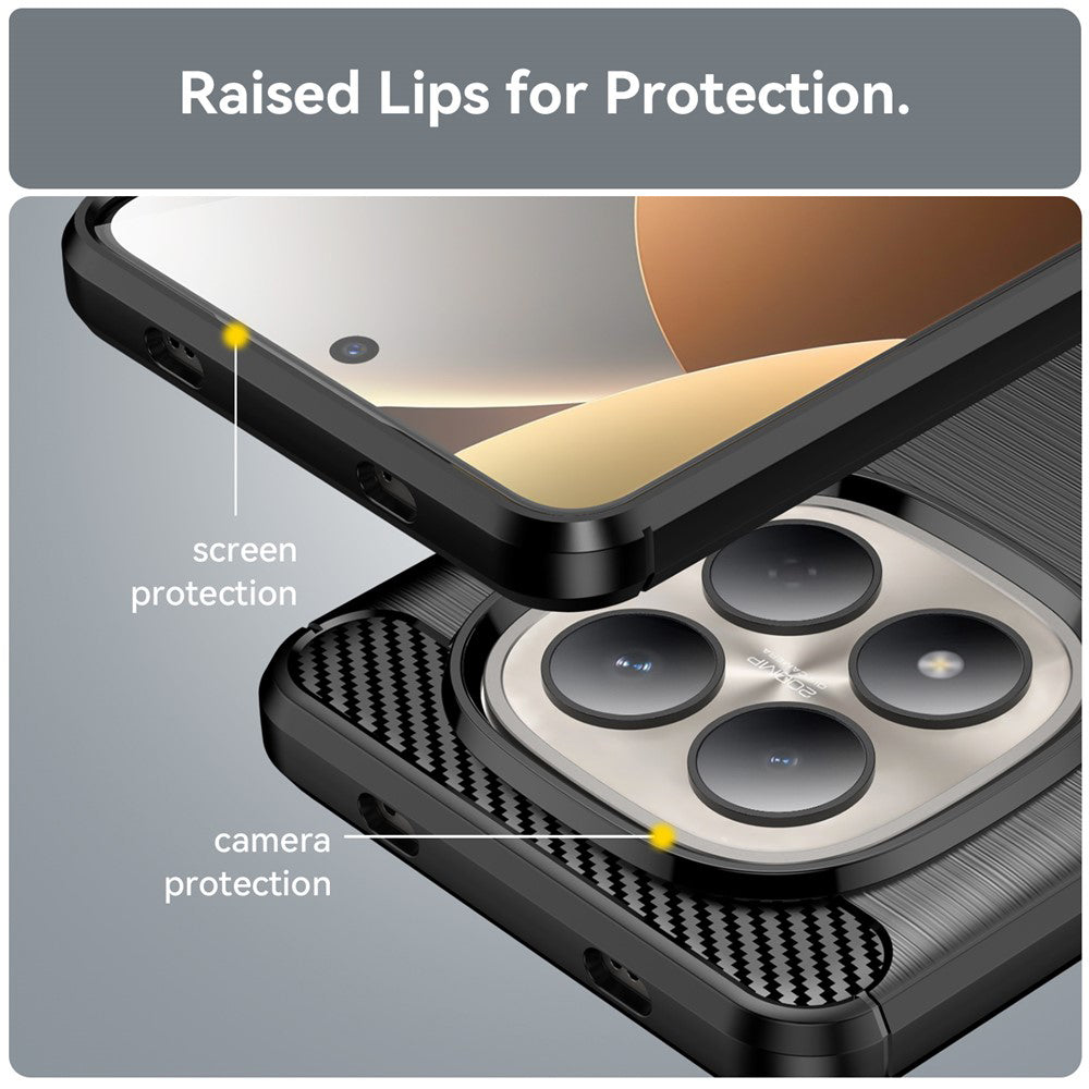 Deksel for Xiaomi Redmi Note 15 Pro 4G, Techsuit, Karbon, Svart