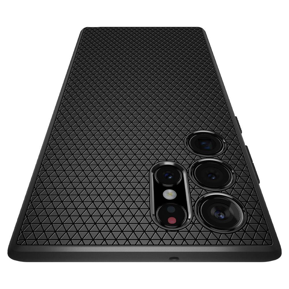 Etui til Samsung Galaxy S22 Ultra 5G S908, Spigen, Liquid Air Matte, svart ACS03915
