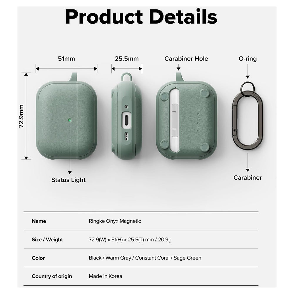 Ringke Onyx Magnetic-etui for Apple AirPods Pro 3, Grønn