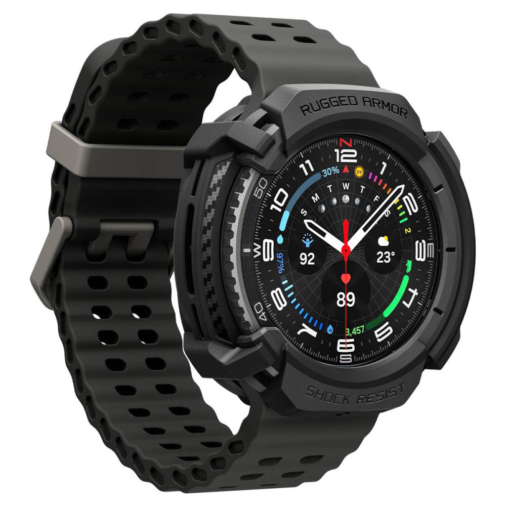 Spigen Liquid Air deksel for Samsung Galaxy Watch8 Classic, Matt Svart ACS09841