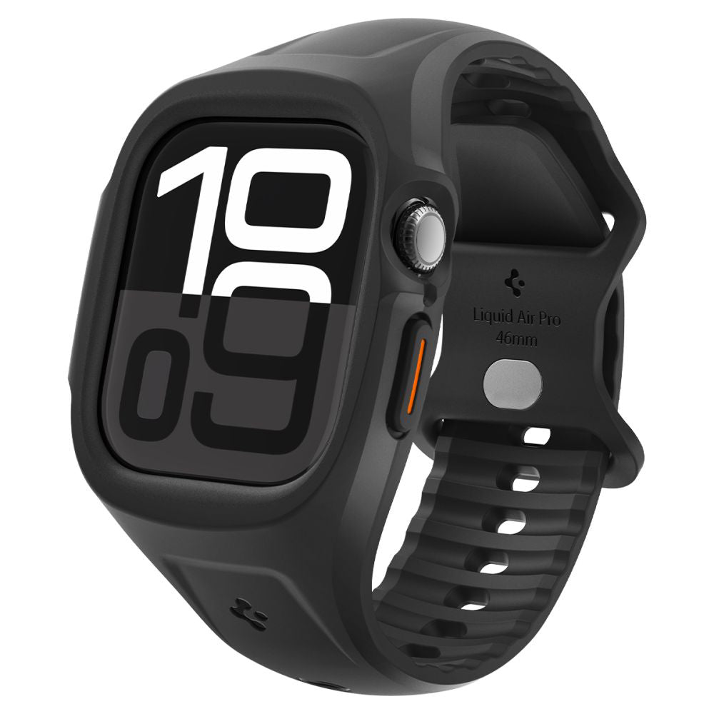 Spigen Liquid Air Pro deksel for Apple Watch Series 10 / 11 46mm, Matt Svart ACS09317