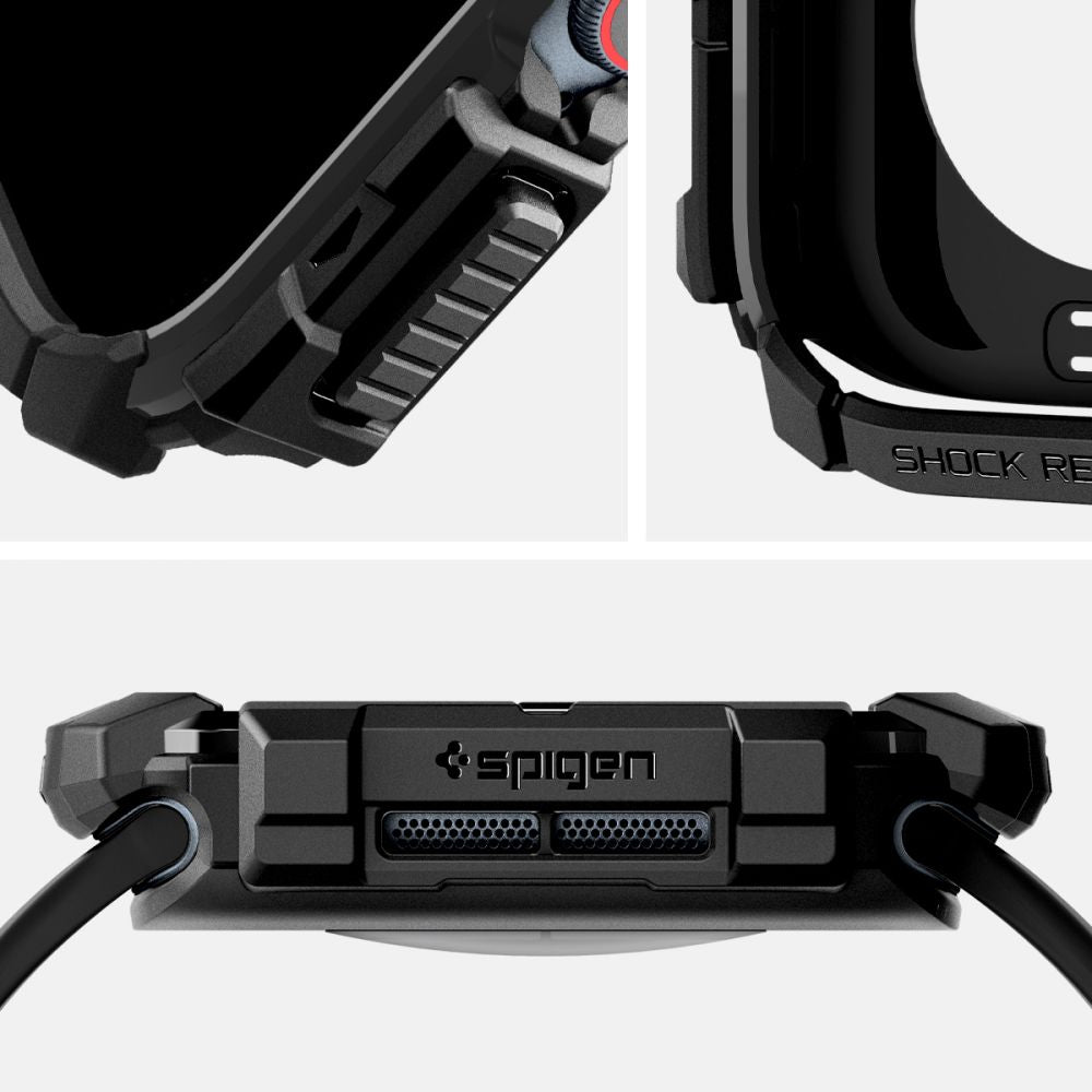 Spigen Rugged Armor deksel for Apple Watch Series 10 / 11 42mm, Svart ACS08585