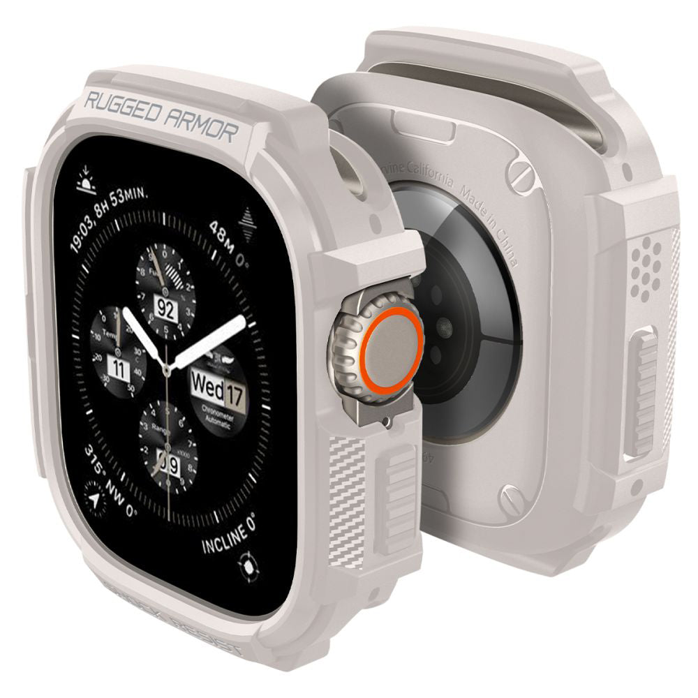 Spigen Rugged Armor deksel for Apple Watch Ultra Series, Beige ACS07381
