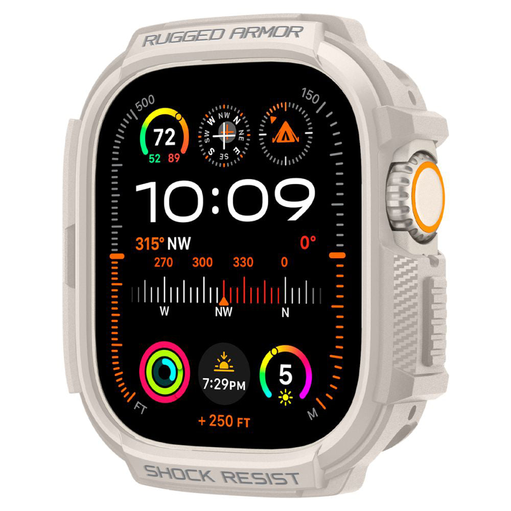 Spigen Rugged Armor deksel for Apple Watch Ultra Series, Beige ACS07381
