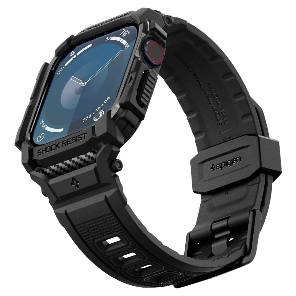 Spigen Rugged Armor Pro deksel for Apple Watch Series 10 42mm, Matt Svart ACS08591