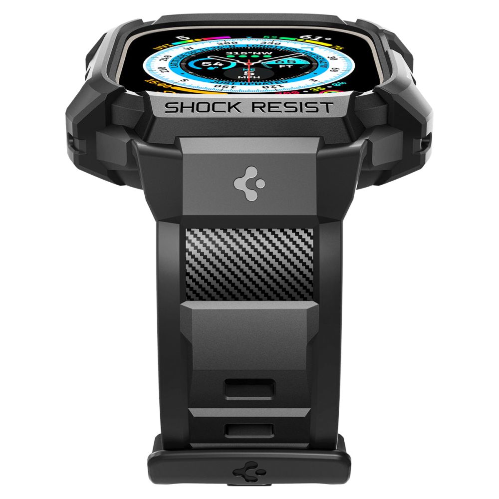 Spigen Rugged Armor Pro deksel for Apple Watch Ultra Series, Svart