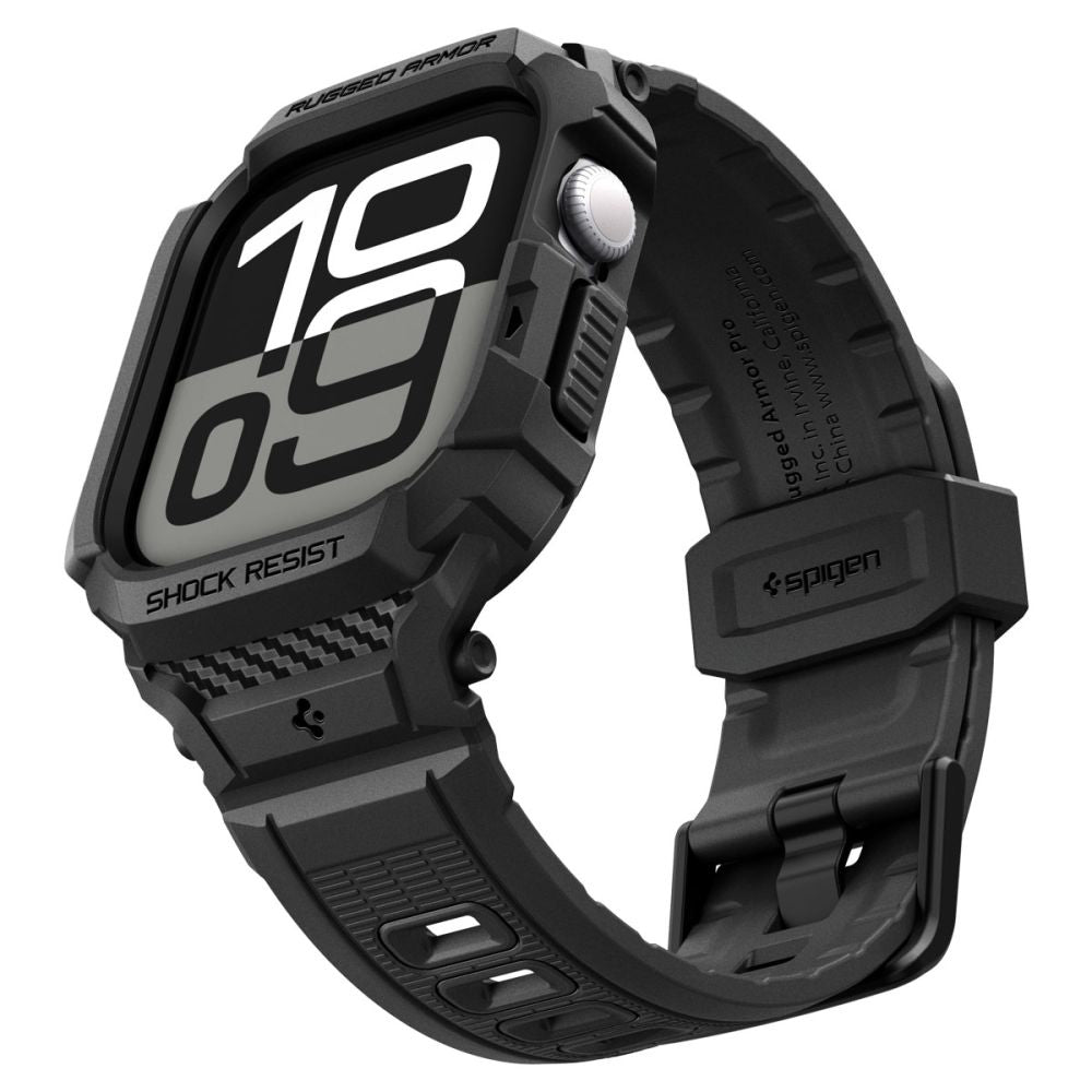 Spigen Rugged Armor Pro V2 deksel for Apple Watch Series 10 / 11 42mm, Matt Svart ACS10494