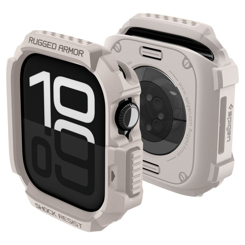 Spigen Rugged Armor V2 deksel for Apple Watch Series 10 / 11 42mm, Beige ACS10493