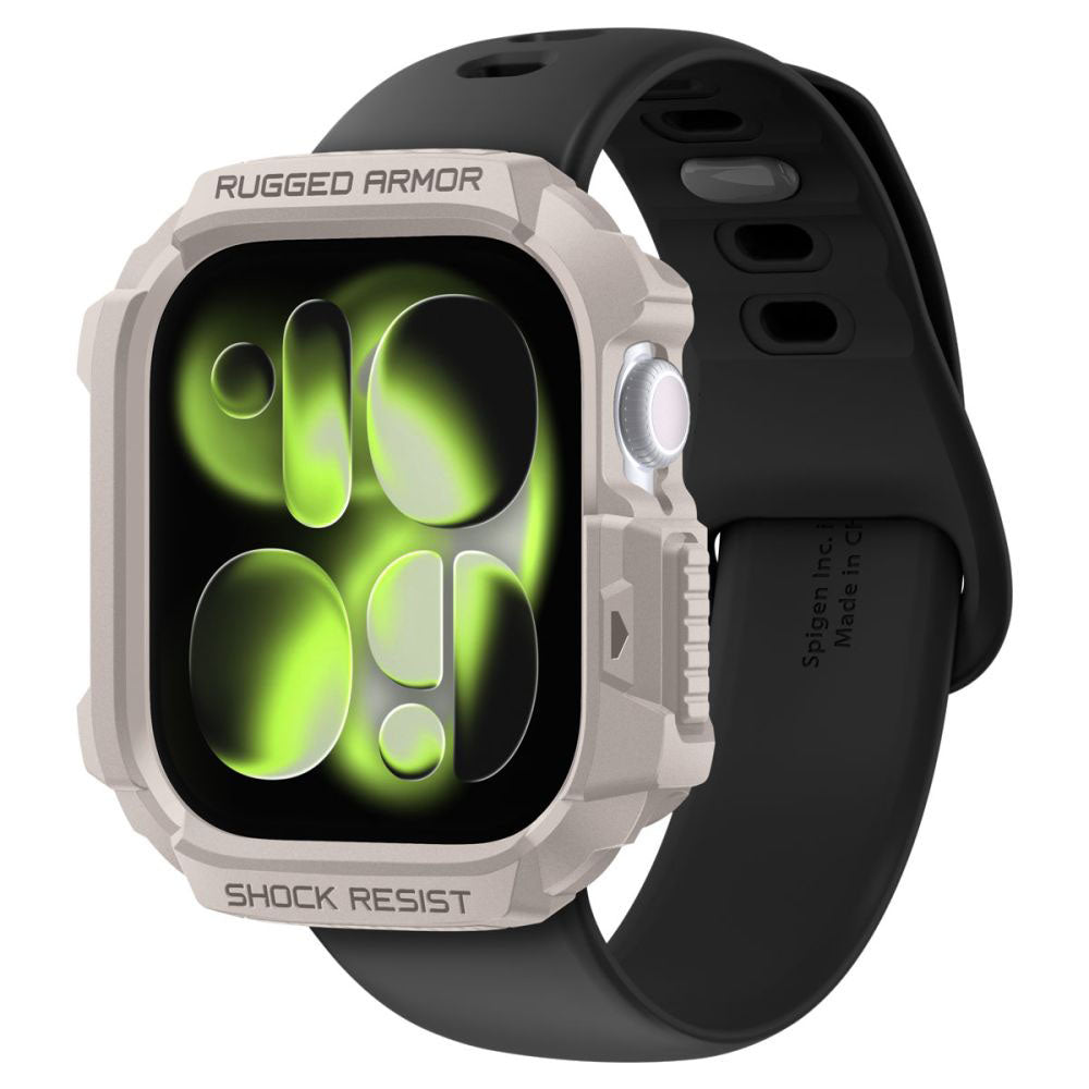 Spigen Rugged Armor V2 deksel for Apple Watch Series 10 / 11 42mm, Beige ACS10493