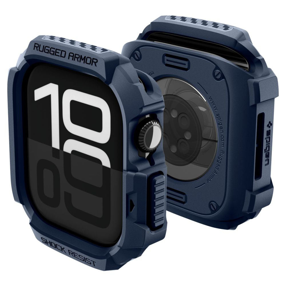 Spigen Rugged Armor V2 deksel for Apple Watch Series 10 / 11 42mm, Marineblå