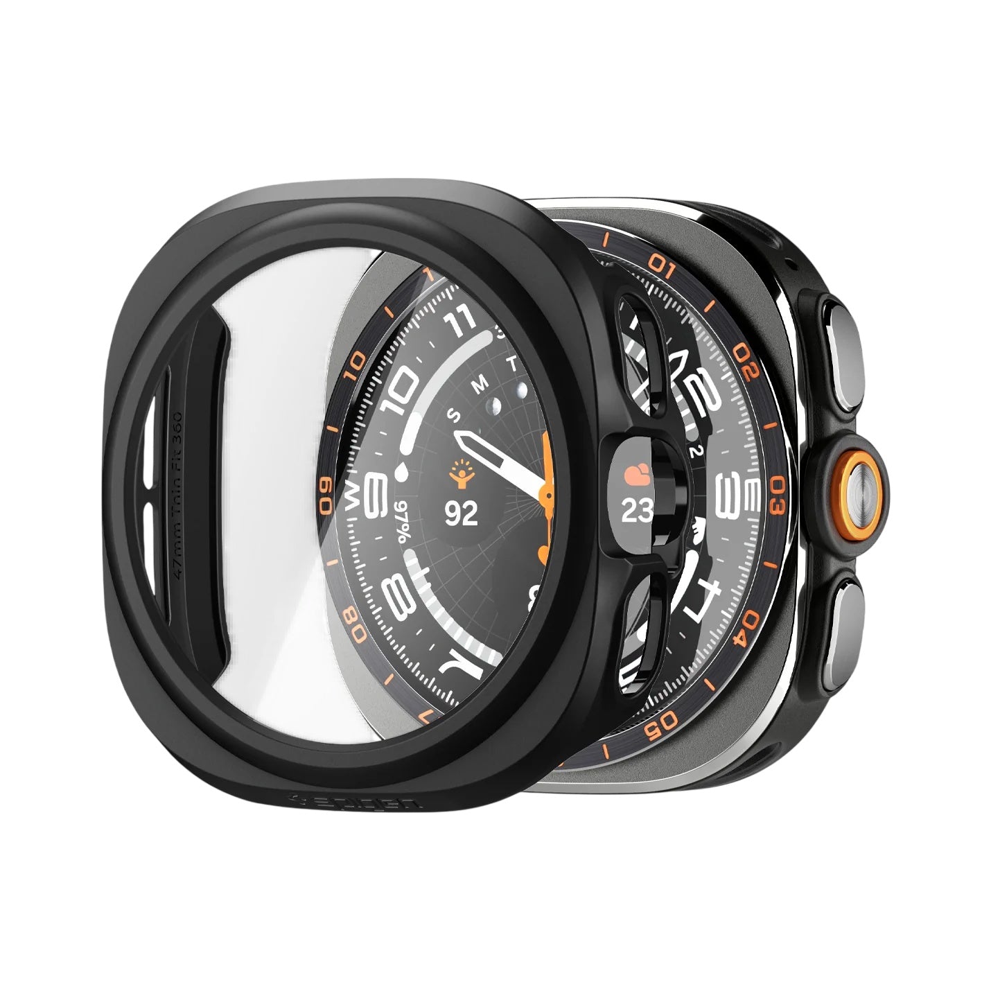 Spigen Thin Fit 360 deksel for Samsung Galaxy Watch Ultra2, svart ACS11609