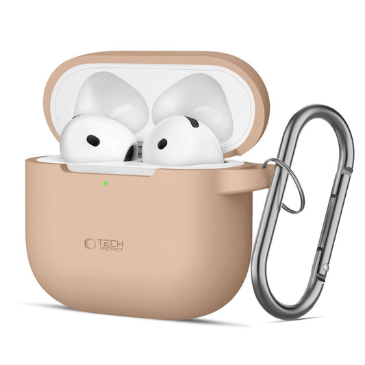 Tech-Protect Silicone Hook etui for Apple AirPods 4, Beige